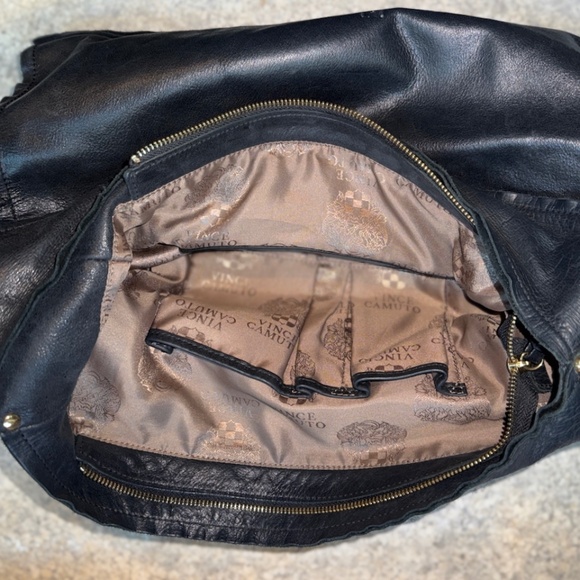 Vince Camuto 'Mica" hobo handbag, black with gold hardware - Picture 8 of 12